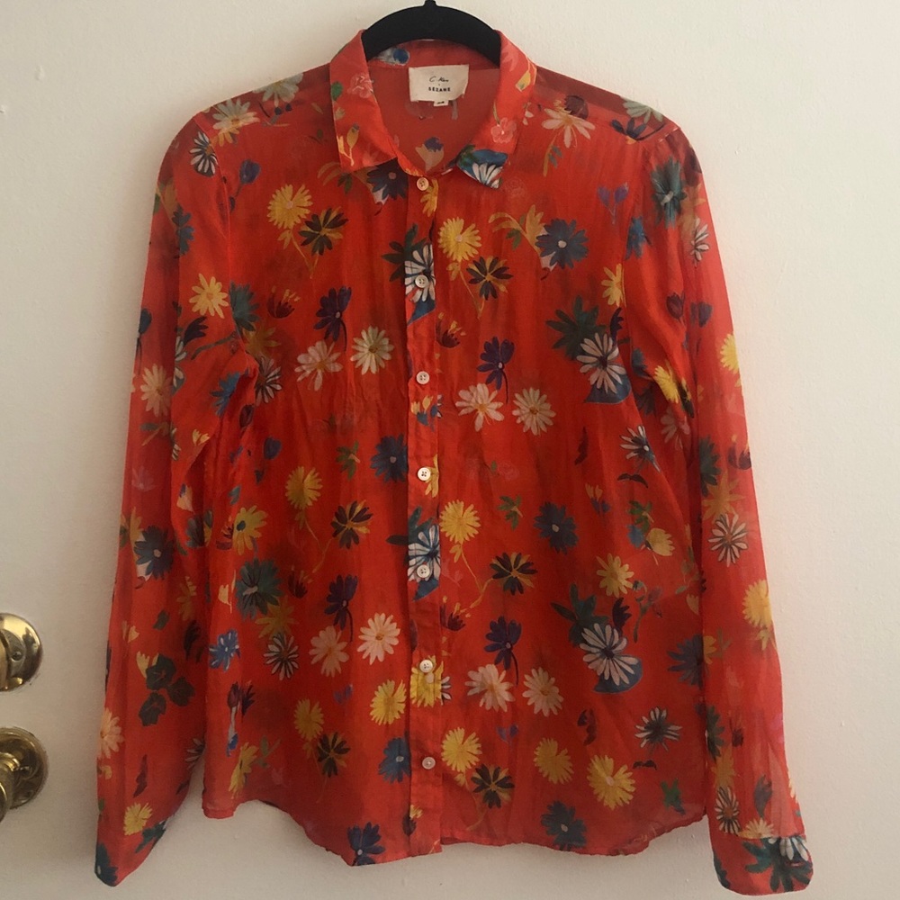 Sézane floral blouse